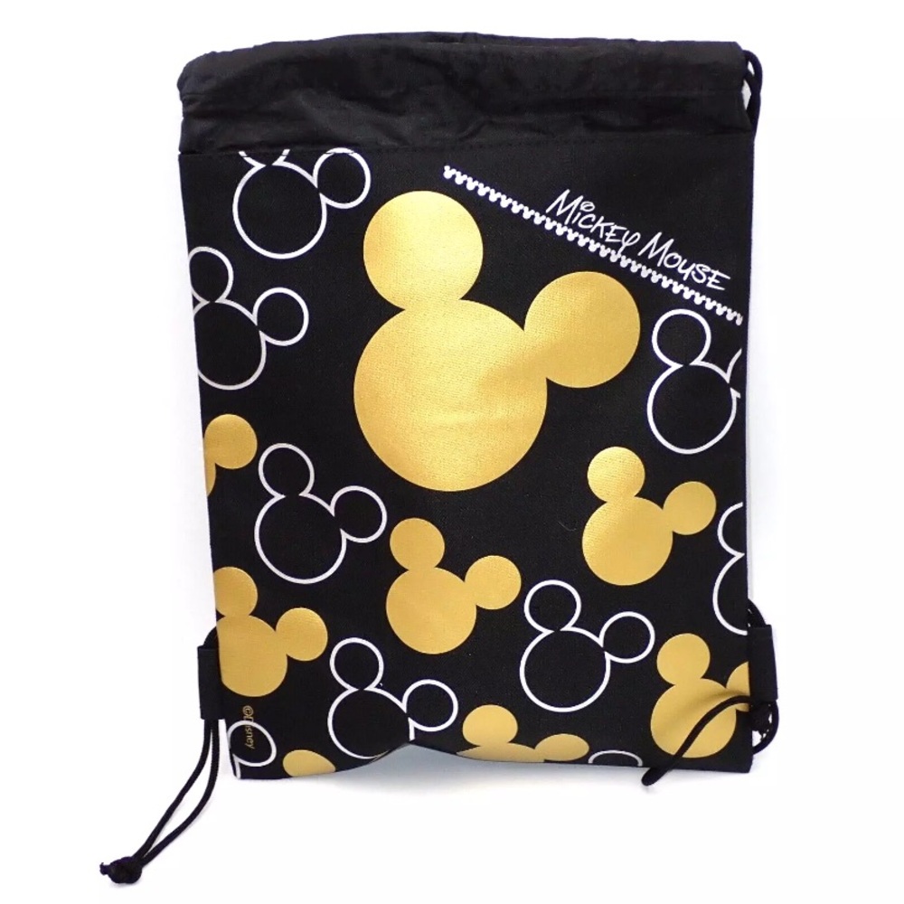 Mickey Mouse Drawstring Backpack String Reusable Bag Disney NWT